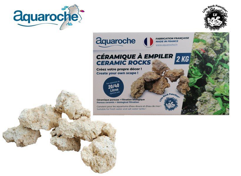 Aquaroche - D&eacute;coration Roches C&eacute;ramique &agrave; Empiler pour Aquarium - 2Kg Image num&eacute;ro 1