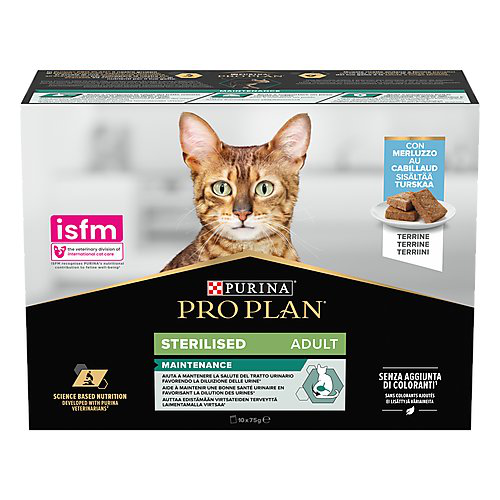 Pro Plan - P&acirc;t&eacute;e Repas au Cabillaud pour Chats Adultes St&eacute;rilis&eacute;s - 10x75g Image num&eacute;ro 1