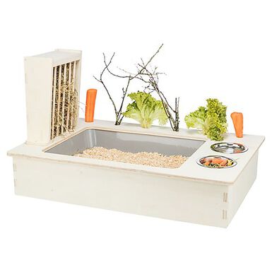 Trixie - Station Mangeoire Gamelles/Râtelier pour Lapin - 70×41×47cm