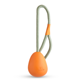 Beco - Jouet Corde + Œuf en Caoutchouc Slinger Pebble pour Chiens - Orange