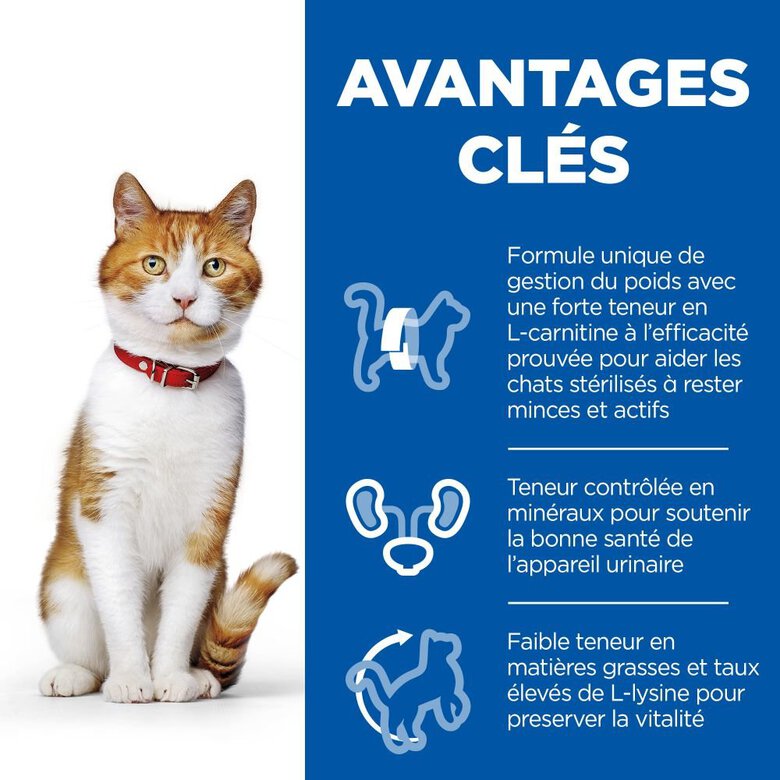 Hill's Science Plan -  Sterilised Cat Croquettes Pour Chat Stérilisé Au Poulet  -  1,5kg Image numéro 3 Hill's Science Plan -  Sterilised Cat Croquettes Pour Chat Stérilisé Au Poulet  -  1,5kg Image numéro 3