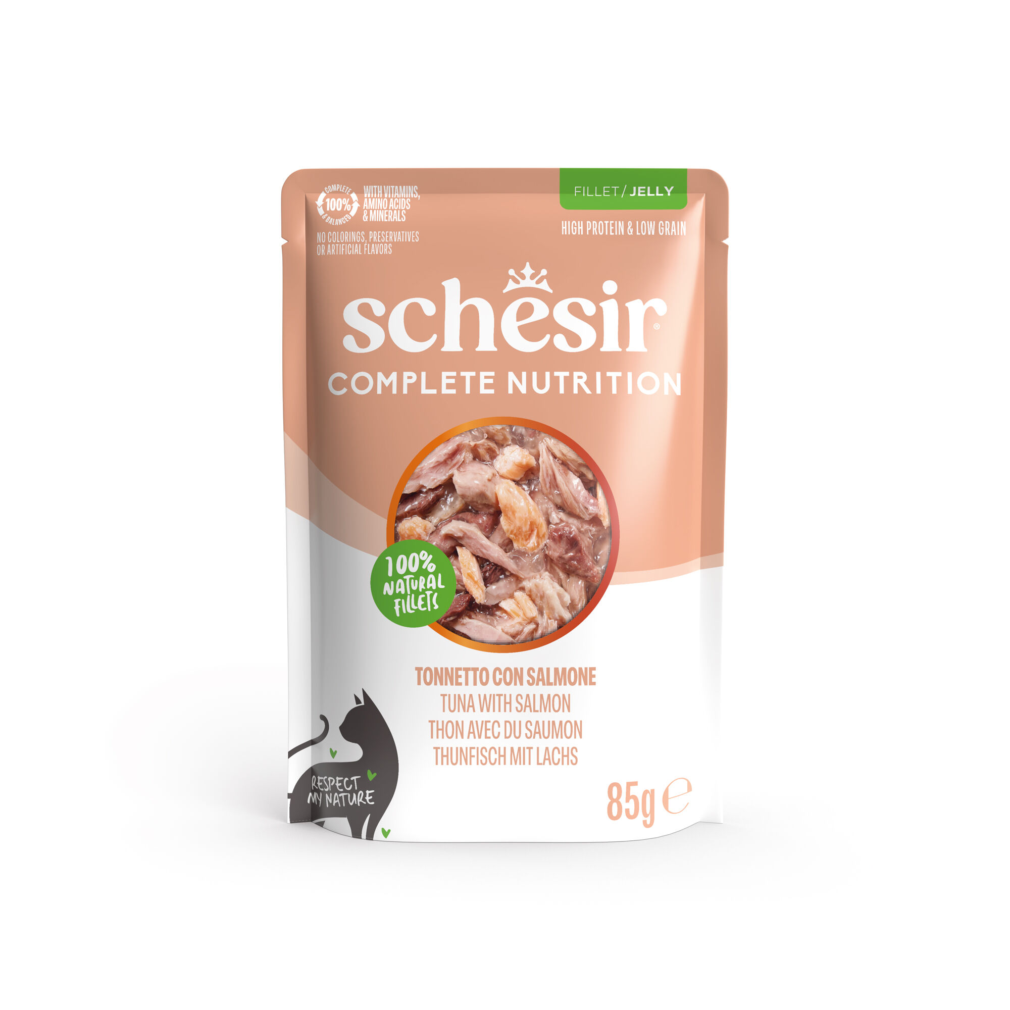 Schesir - Sachet en Gel&eacute;e Complete Nutrition Thon et Saumon pour Chats - 85g Image num&eacute;ro 2