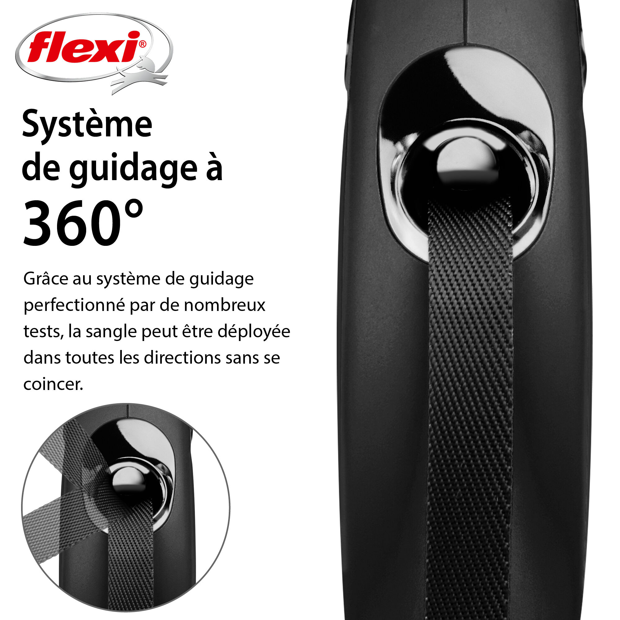 Flexi - Laisse Classic avec Sangle pour Chien Noir - S (5m) Image num&eacute;ro 2