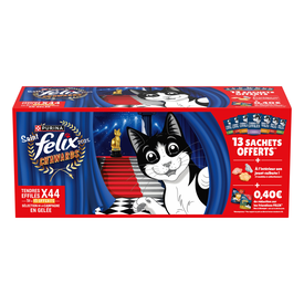 Felix - Tendres Effilés en Gelée Sélection De La Campagne Pour Chats Adultes - 44x85g (31+13 Offerts)