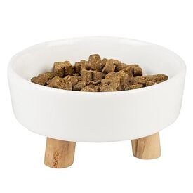 Duvoplus - Mangeoire Céramique Blanc pour Chiens - 700ml - 15x4x15,4x9,4cm