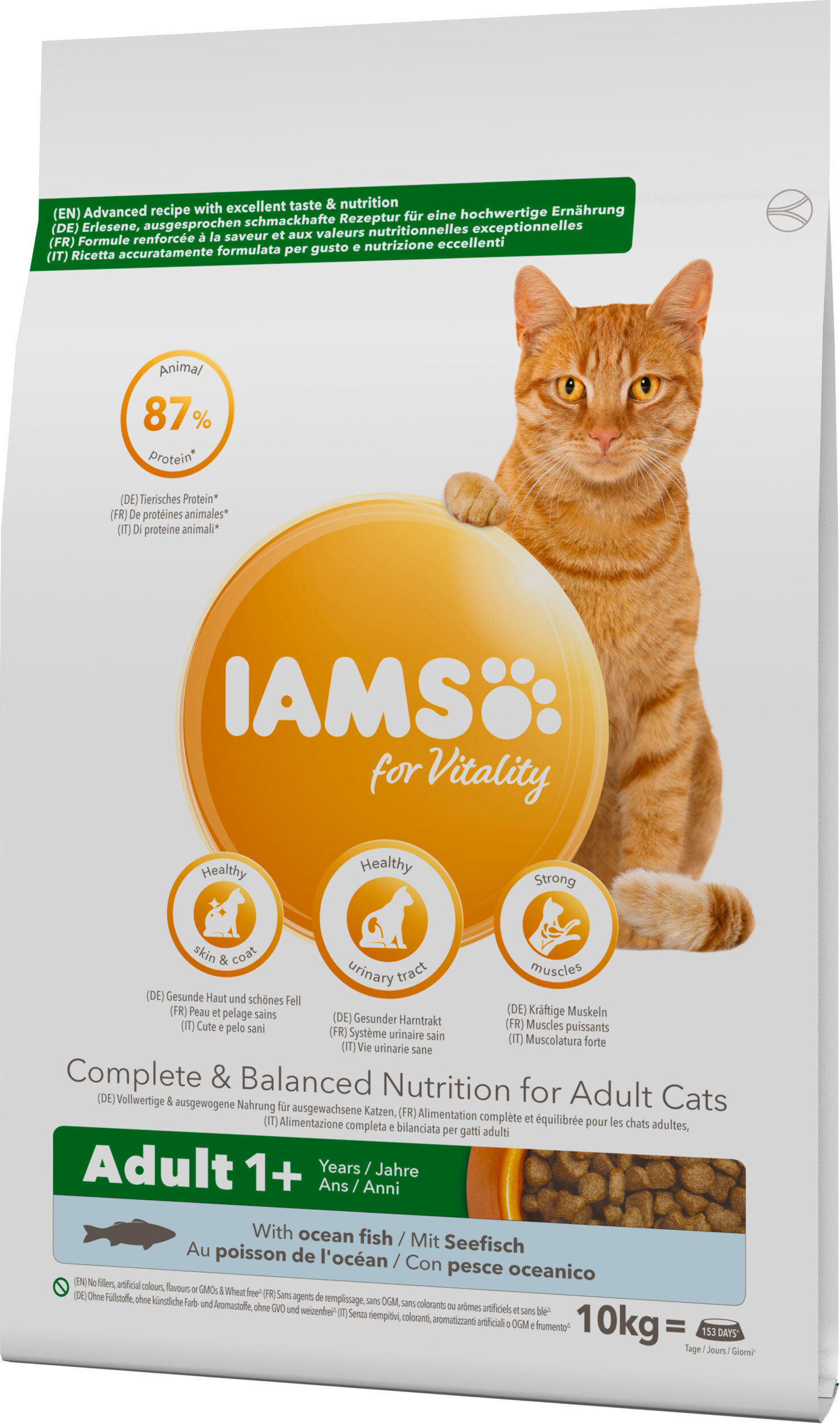 Iams - Croquettes Vitality Chat Adulte Au poisson de l'oc&eacute;an - 10kg Image num&eacute;ro 1