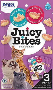 Inaba - Friandises Juicy Bites Crevette et Fruits de Mer pour Chats - 3x11,3g