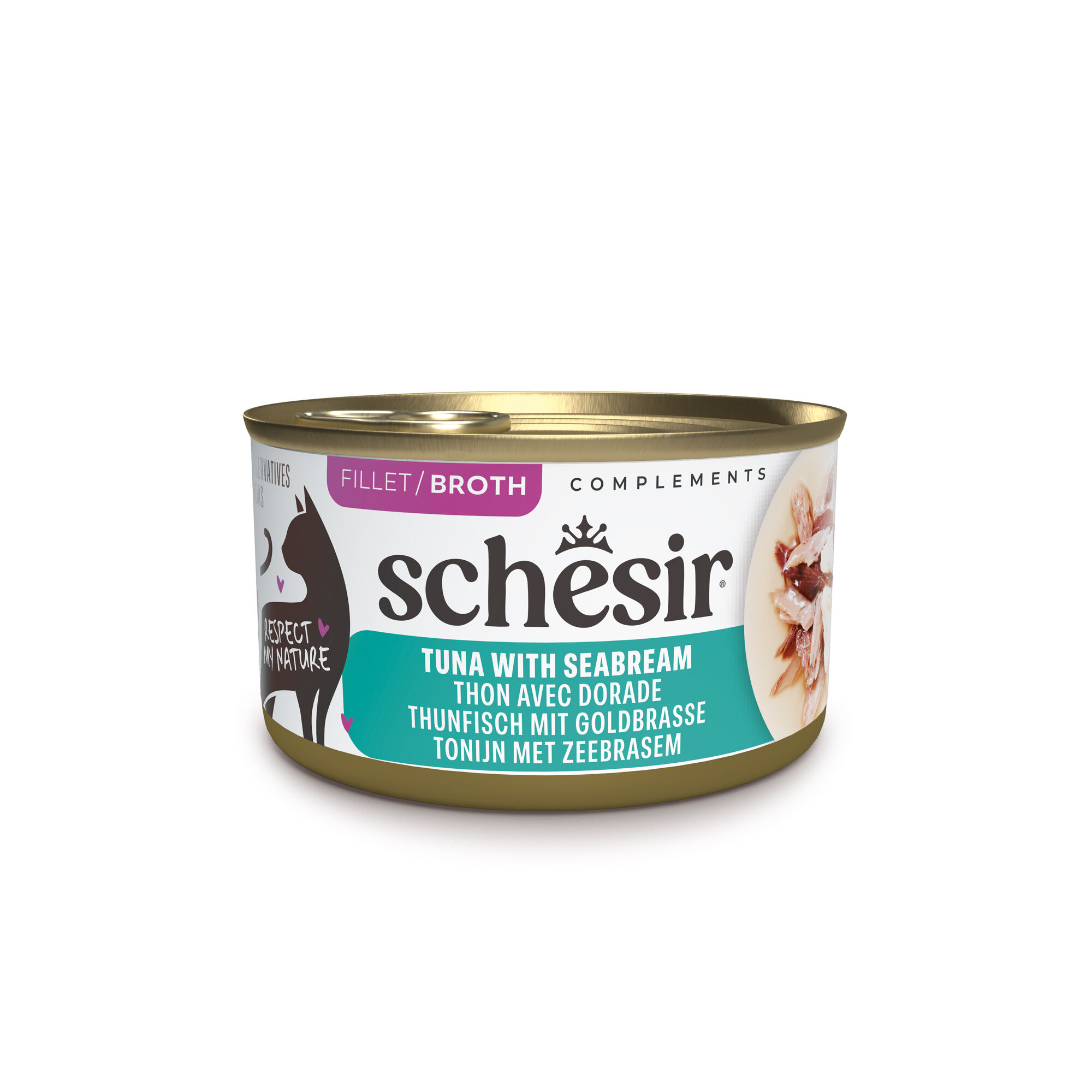 Schesir - P&acirc;t&eacute;e en Gel&eacute;e Thon et Daurade En Bouillon Pour Chats - 70g Image num&eacute;ro 1