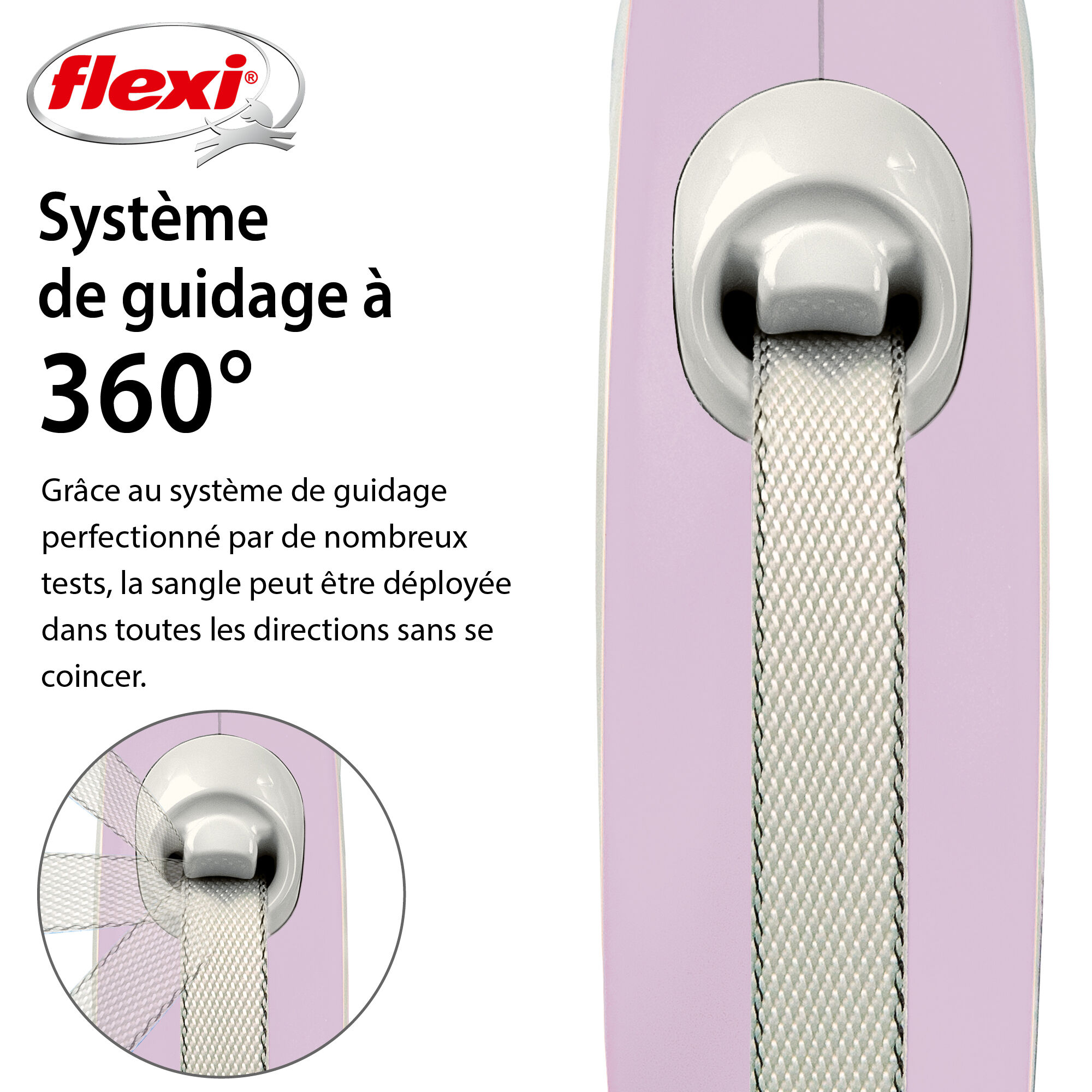 Flexi - Laisse New Confort Avec Sangle pour Chien Rose - S 5m Image num&eacute;ro 2