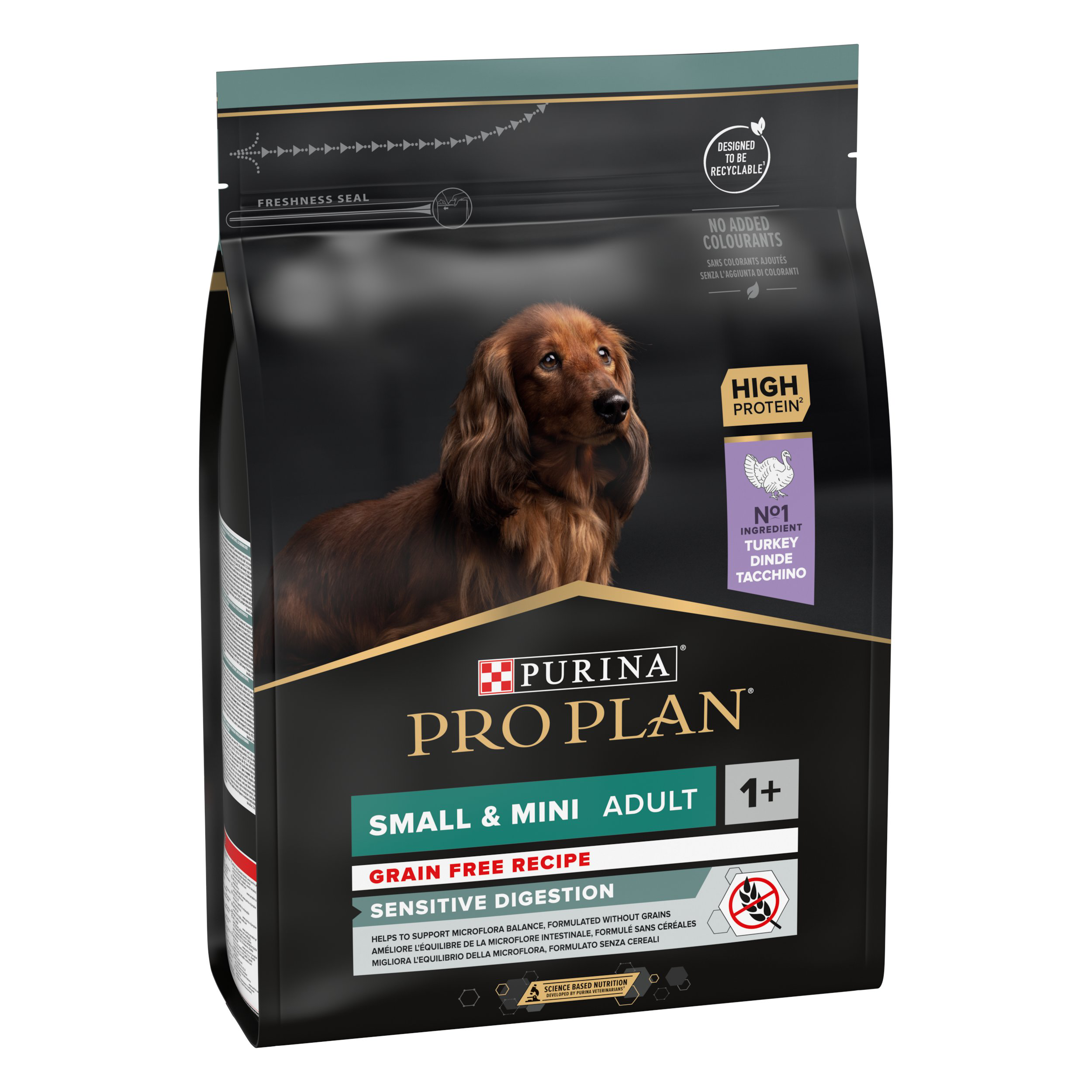 Pro Plan - Croquettes OPTIDIGEST Small & Mini Adult Sans C&eacute;r&eacute;ales Dinde pour Chien - 2,5Kg Image num&eacute;ro 2