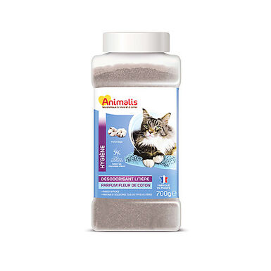 Animalis - Désodorisant pour Litière Parfum Fleur de Coton pour Chat - 700g