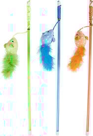 Flamingo - Jouet Wopke Canne à Pêche Souris pour Chats - 45cm