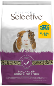 Supreme Science - Aliment Selective pour Cochon d'Inde - 1,5Kg + 0,5Kg Offert
