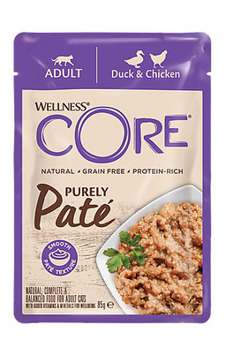 WELLNESS CORE - Repas Complet Purely Pâté au Poulet & Canard - 85g