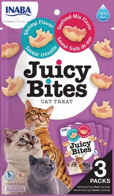 Inaba - Friandises Juicy Bites Crevette et Fruits de Mer pour Chats - 3x11,3g