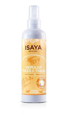 Isaya - Spray Répulsif Puces et Tiques pour Chien et Chat - 250ml