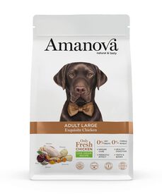Amanova - Croquettes Adult Large au Poulet pour Chiens - 12Kg