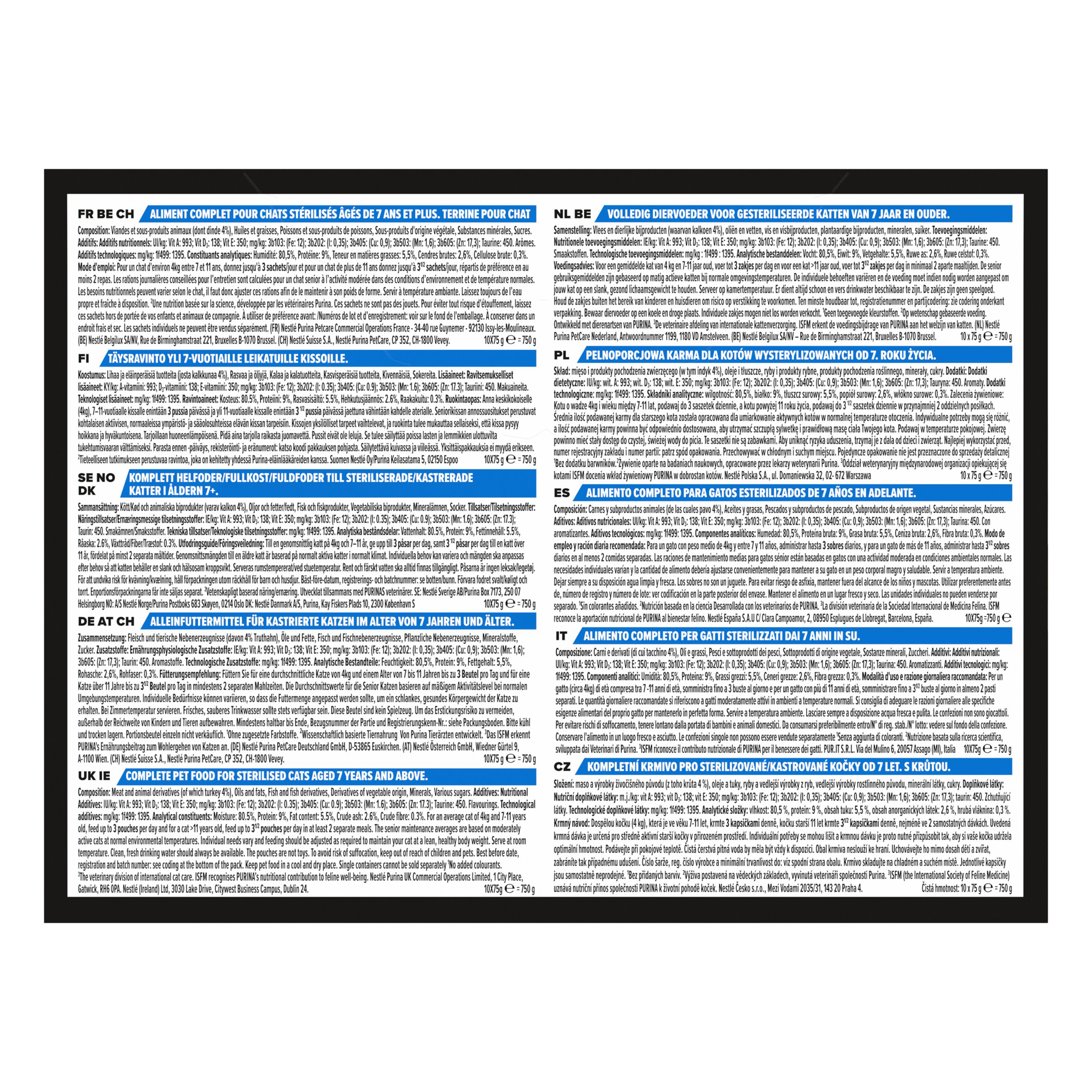 Pro Plan - P&acirc;t&eacute;e Repas Senior 7+ Longevis Dinde pour Chats - 10x75g Image num&eacute;ro 2