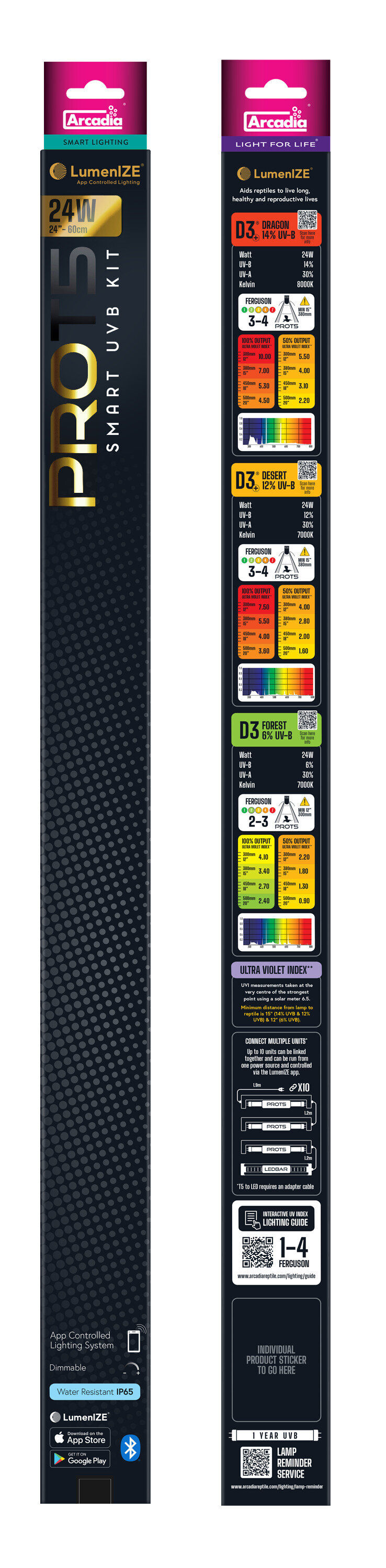 Arcadia - Luminaire Pro T5 Uvb Kit Dragonlamp 14% Uvb 24 Watt - R&eacute;ptiles Image num&eacute;ro 1