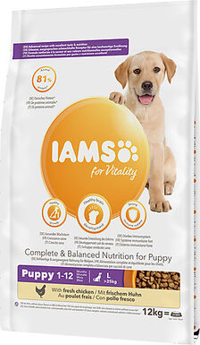 Iams - Croquettes pour Vitalité Au poulet frais PourChiot Grande Race