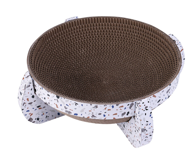 Wouapy - Griffoir Navette Terrazo pour Chats - 35x35x13cm Image numéro 1 Wouapy - Griffoir Navette Terrazo pour Chats - 35x35x13cm Image numéro 1
