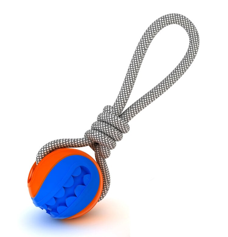 Anka - Balle Mouth + Corde Traction pour Chiens - 8cm Image numéro 1 Anka - Balle Mouth + Corde Traction pour Chiens - 8cm Image numéro 1