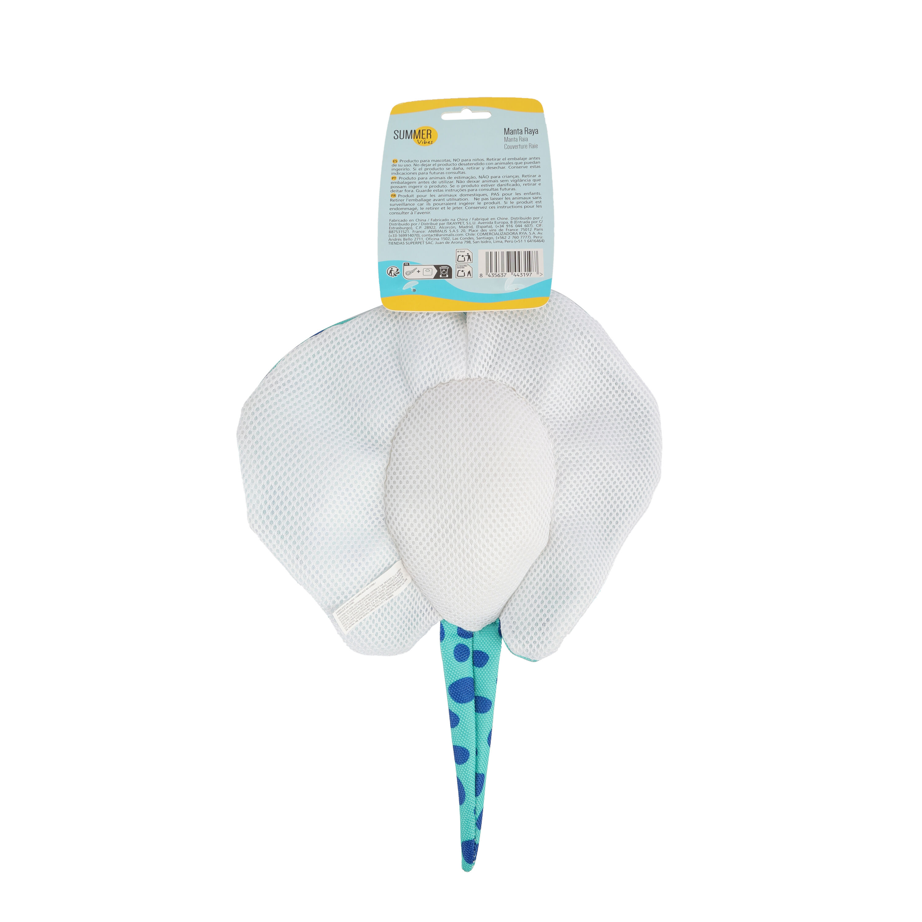Summer Vibes - Peluche Raie Manta Flottante et Sonore pour Chiens - 36cm Image num&eacute;ro 5
