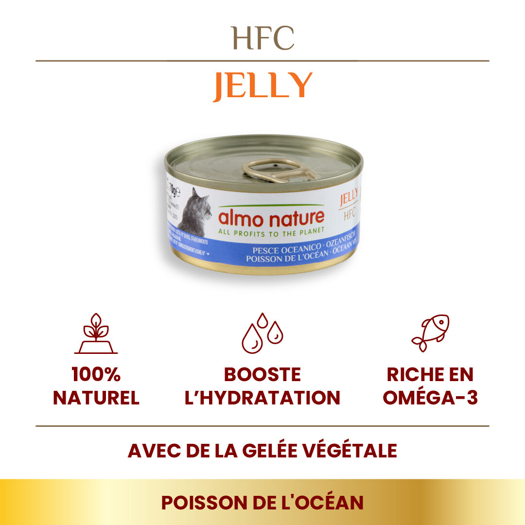 Almo Nature - P&acirc;t&eacute;e en Bo&icirc;te HFC Jelly Poisson de l'Oc&eacute;an pour Chat - 70g Image num&eacute;ro 2