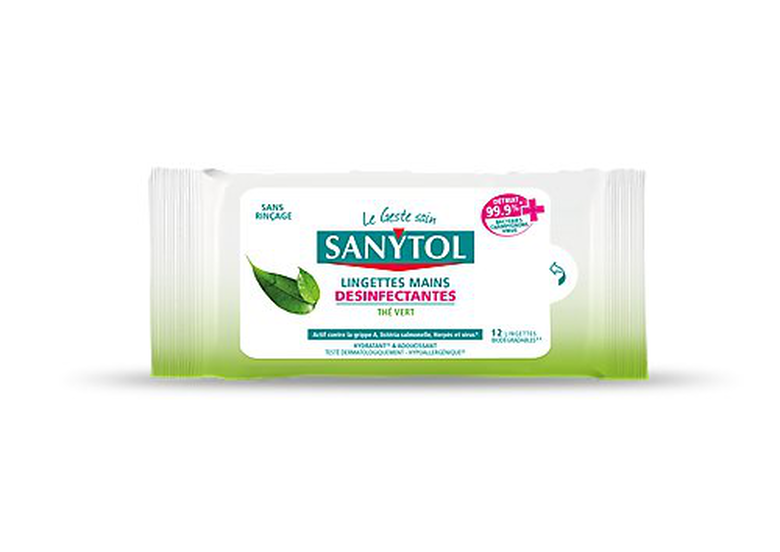 Sanytol - Lingettes Désinfectantes Hydratantes Mains - x12 image number null