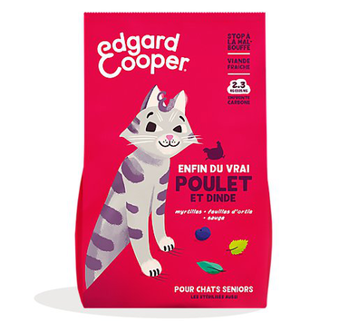 Edgard & Cooper - Croquettes à la Dinde et au Poulet pour Chat Senior - 2Kg