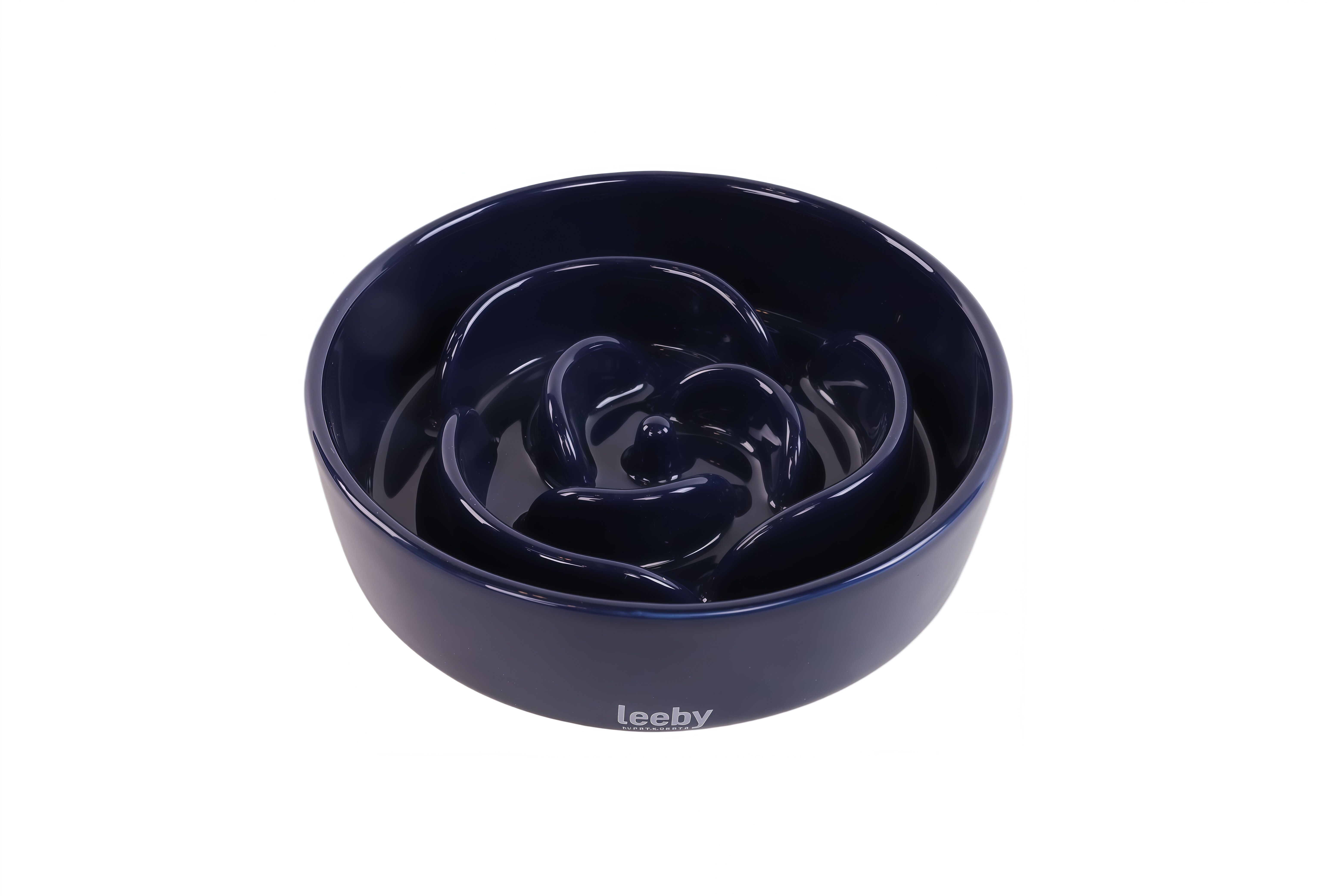 Leeby - Gamelle Anti-Glouton Design Bleu en C&eacute;ramique Pour Chiens - 300ml Image num&eacute;ro 3