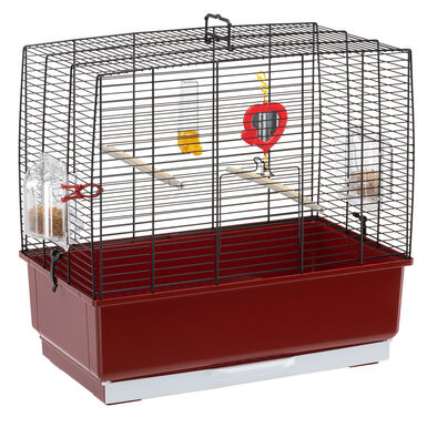 Ferplast - Cage Rekord 3 pour Oiseaux Exotique - Noir/Rouge