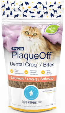 Proden - Plaque Off Dental Croq'/Bites Saumon pour Chats - 60g