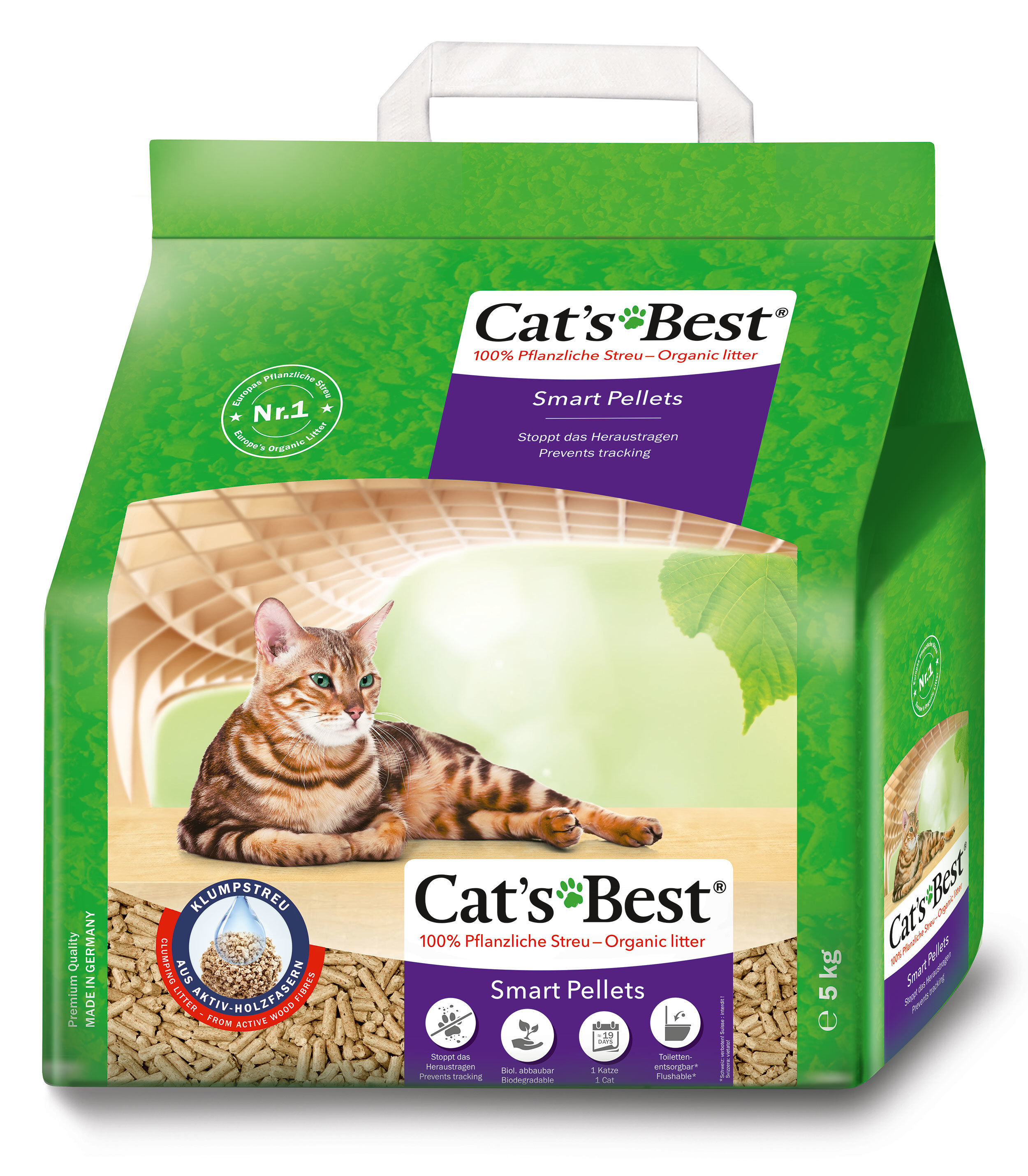 Cat's Best - Liti&egrave;re V&eacute;g&eacute;tale Smart Pellets pour Chat - 10L Image num&eacute;ro 1