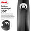 Flexi - Laisse &agrave; Enrouleur Black Design Sangle S pour Chiens - 5mNoir/Argent Indicateur image num&eacute;ro 4