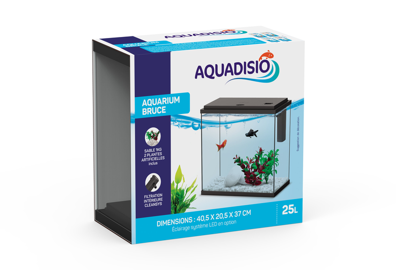 Aquadisio - Aquarium Bruce Équipé Noir - 25L Image numéro 1 Aquadisio - Aquarium Bruce Équipé Noir - 25L Image numéro 1