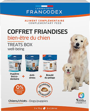 Francodex - Coffret Friandises Bien-être pour Chiots et Chiens - 3x75g