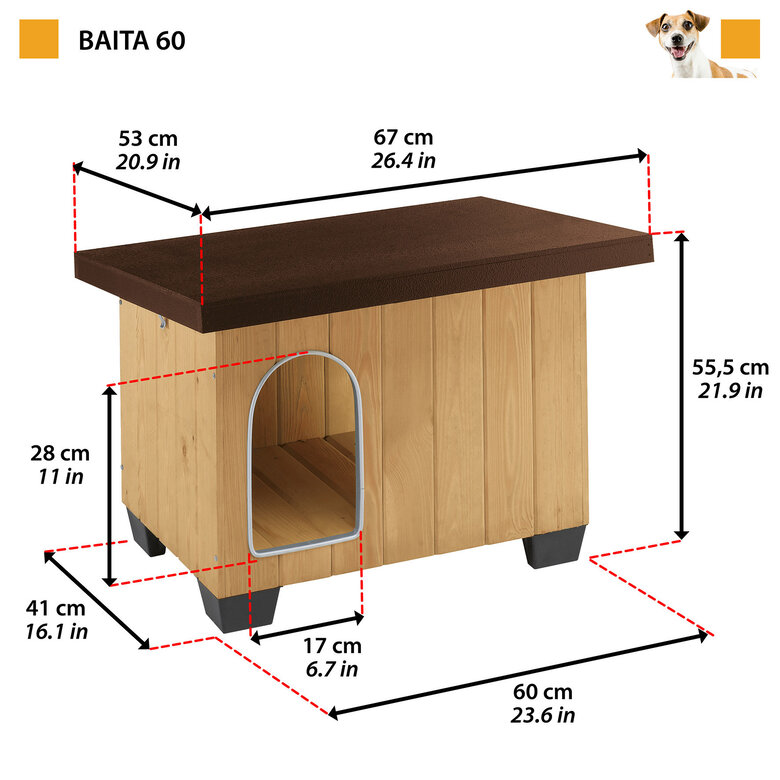 Ferplast - Niche en Bois Baita - 60 Image numéro 4 Ferplast - Niche en Bois Baita - 60 Image numéro 4