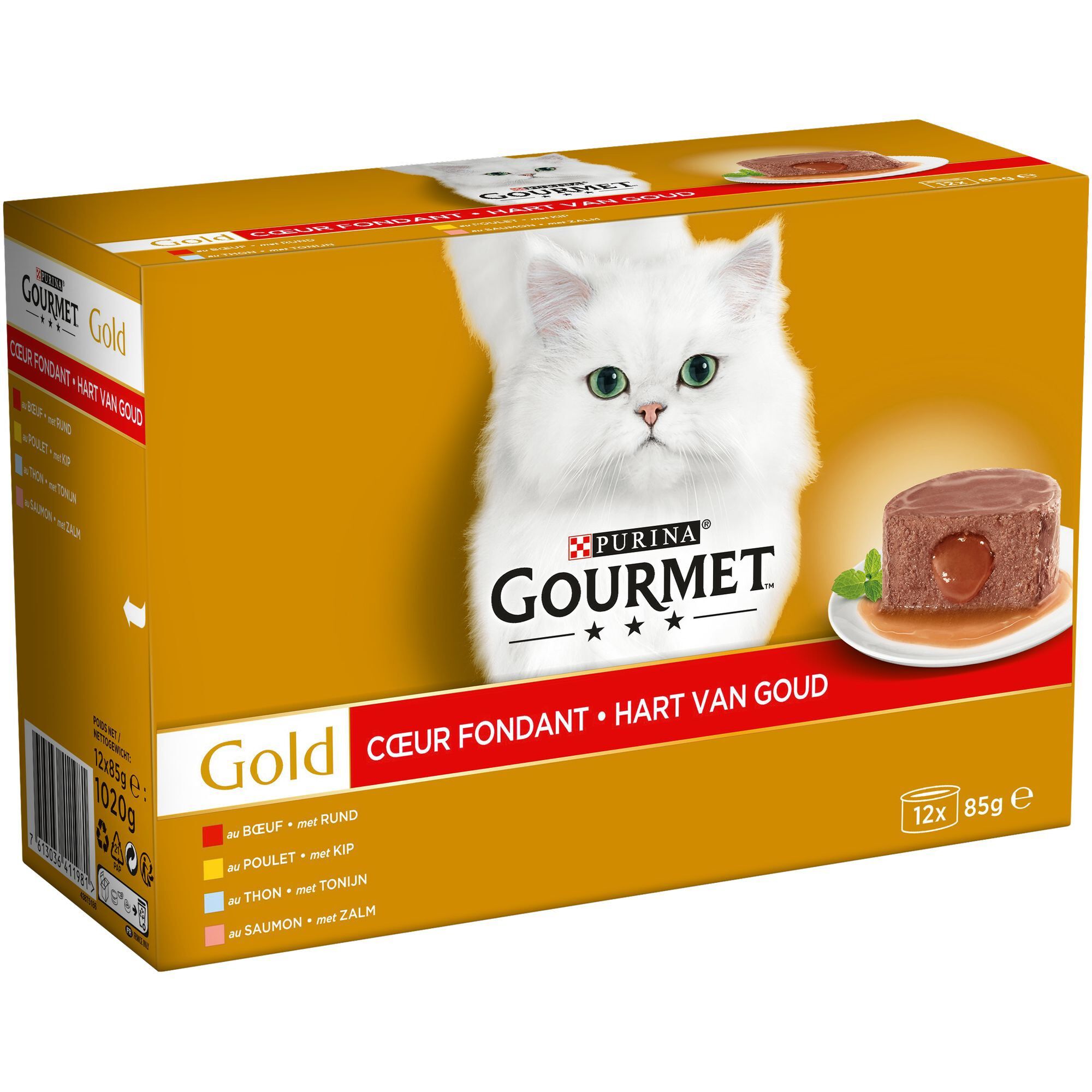 Gourmet - Bo&icirc;te Gold C&oelig;ur Fondant pour Chat - 12x85g Image num&eacute;ro 1