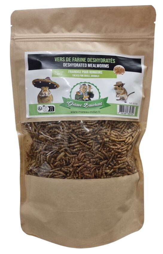 Octave Bauchant - Vers de Farine S&eacute;ch&eacute;s Rongeurs - 200g Image num&eacute;ro 1