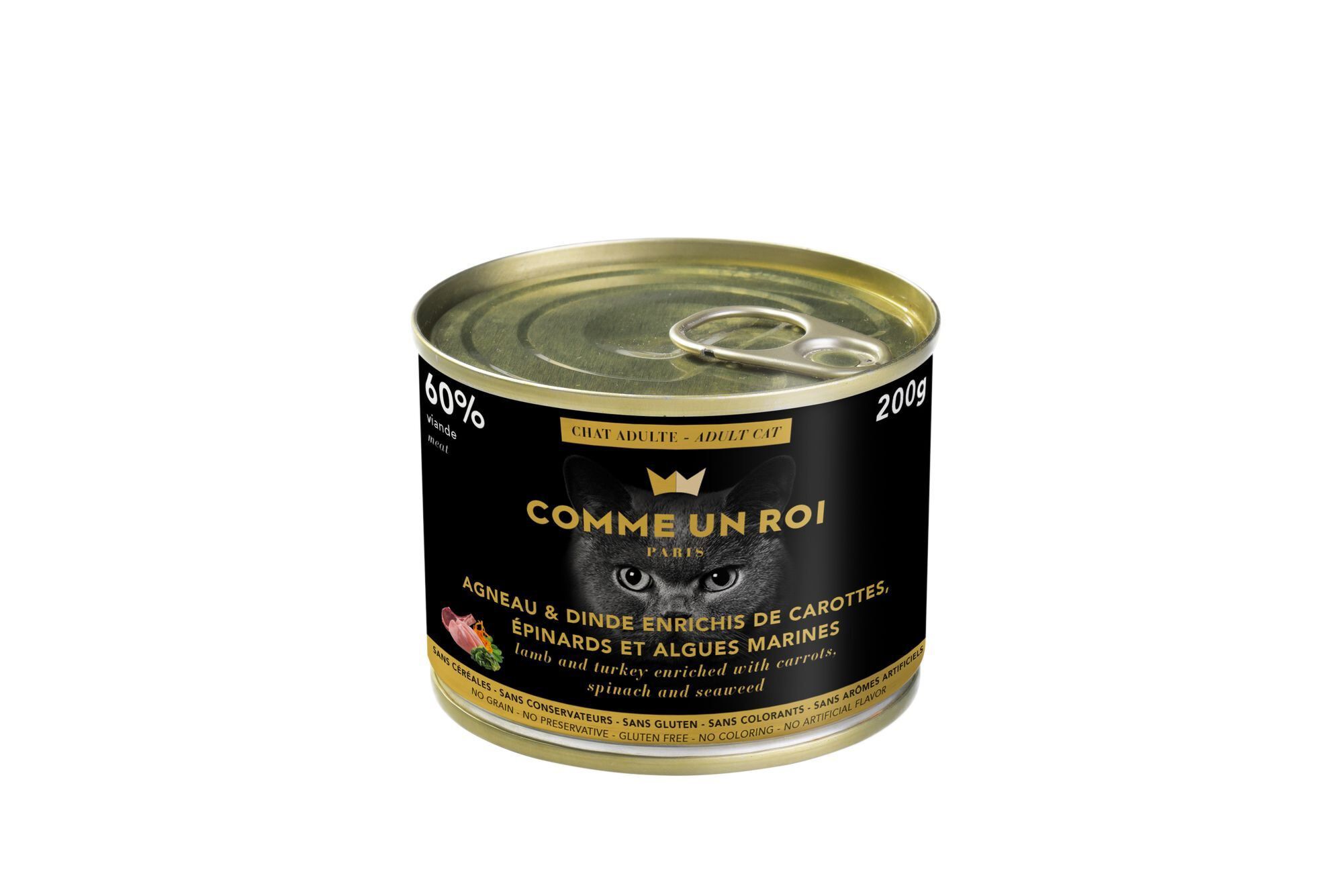 Comme Un Roi - P&acirc;t&eacute;e Adulte &agrave; l'Agneau et Dinde pour Chat - 200g Image num&eacute;ro 1