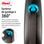 Flexi - Laisse &agrave; Enrouleur Black Design S Sangle - 5m/ Noir/Bleu Indicateur image num&eacute;ro 3
