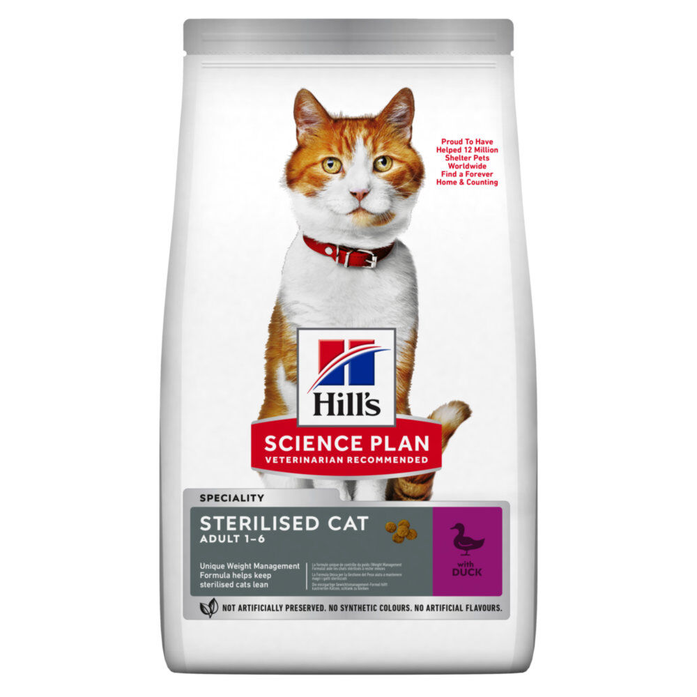 Hill's Science Plan - Young Adult Sterilised Cat croquettes pour chat st&eacute;rilis&eacute; au canard - 3kg Image num&eacute;ro 2