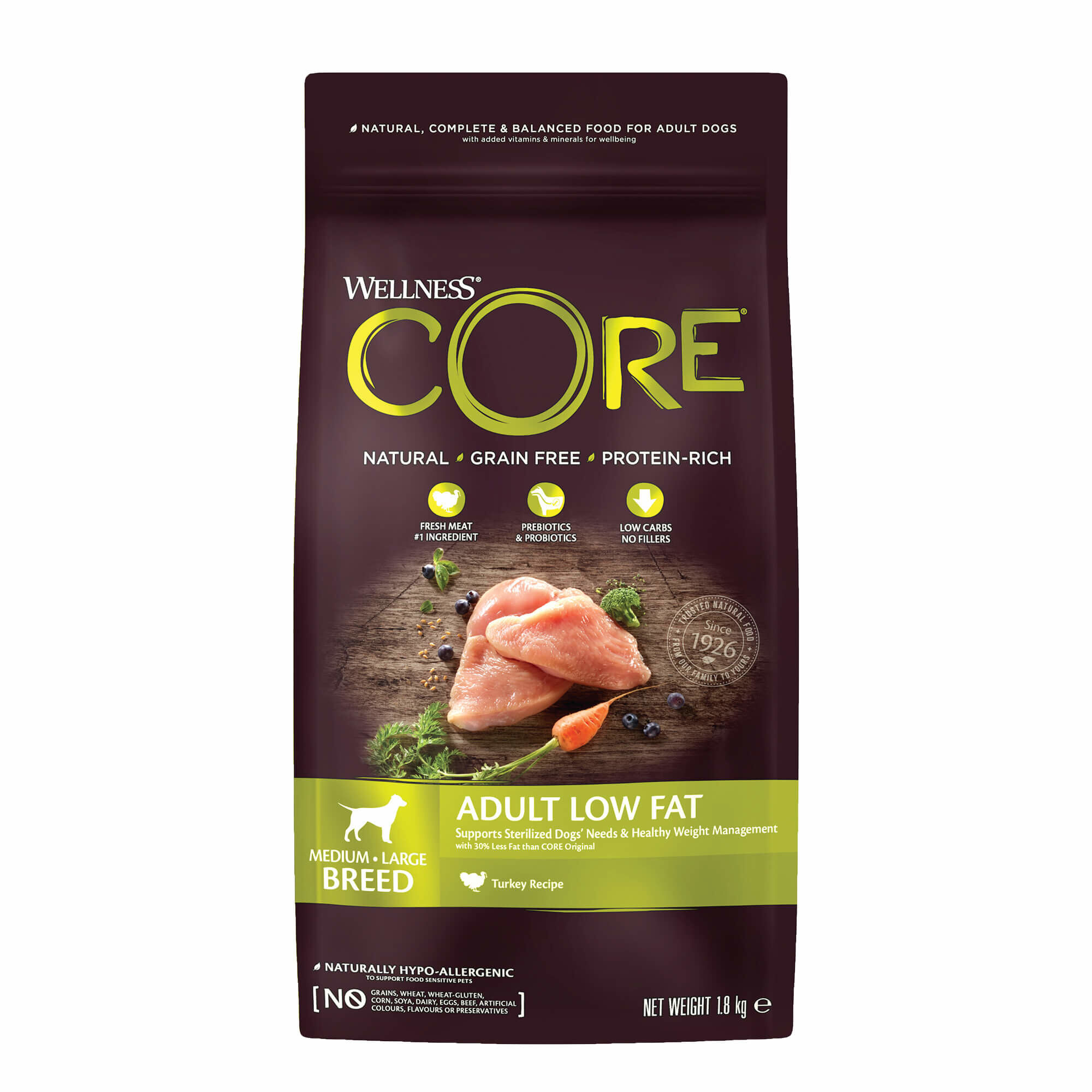 Wellness CORE - Croquettes Light &agrave; la Dinde pour Chien - 1,8Kg Image num&eacute;ro 1