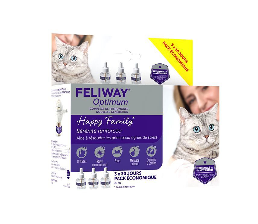 Ceva - Feliway Optimum Pack 3 Recharges pour Chat - 48ml Image num&eacute;ro 1