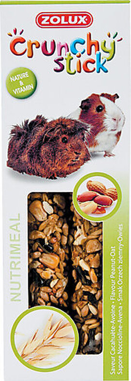 Zolux - Friandises Crunchy Stick Cacahuète et Avoine pour Cochon d'Inde - 115g image number null