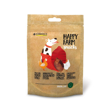 Croci - Friandises Happy Farm Patate Douce et Poulet pour Chiens - 80g