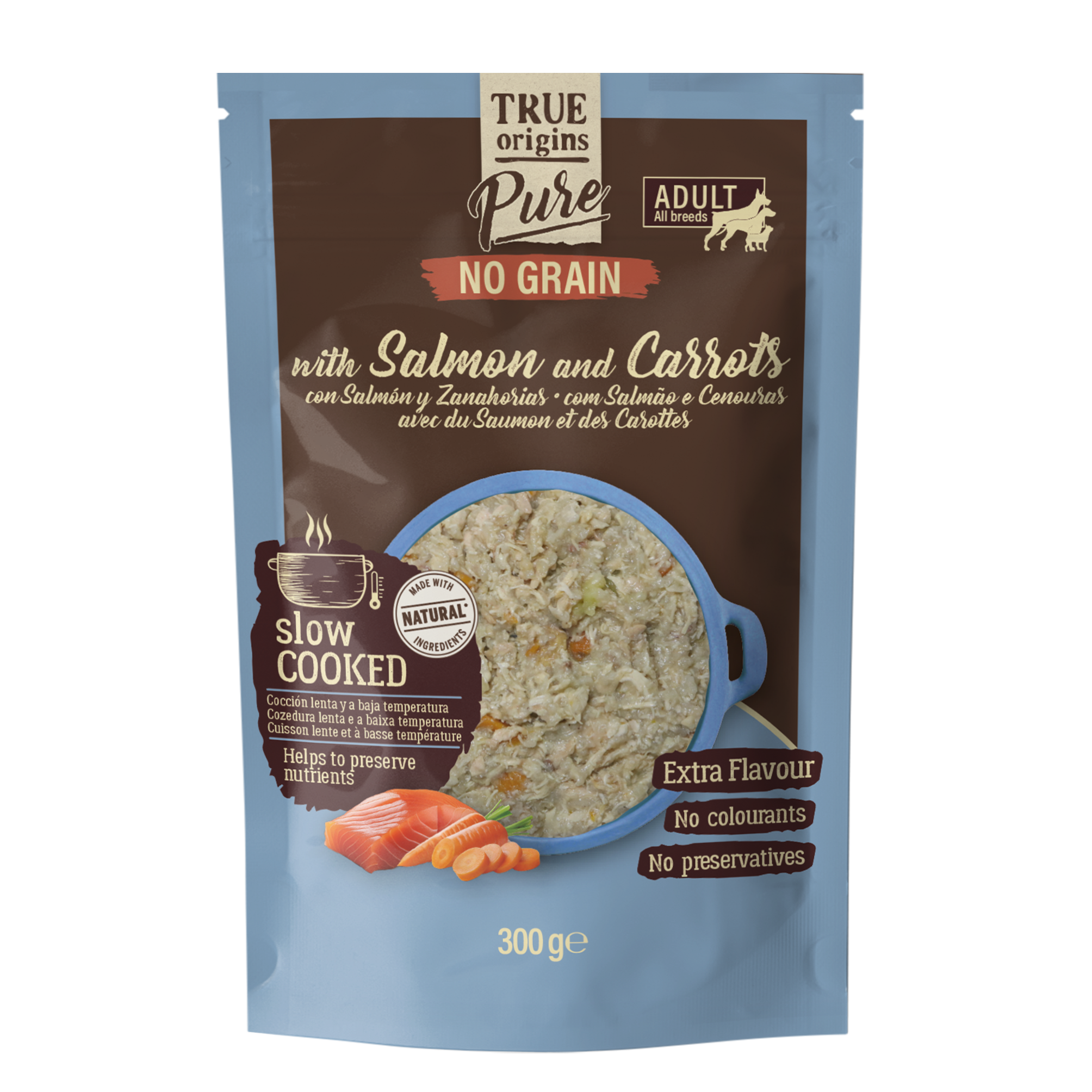True Origins Pure - Repas Sachet Fra&icirc;cheur Saumon & Carottes pour Chiens Adultes - 300g Image num&eacute;ro 1