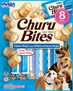 Inaba - Friandises Churu Bites Recette au Poulet et Fromage pour Chiens - 8x12g