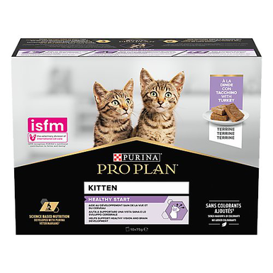 Pro Plan - Pâtée Repas Kitten Healthy Start Dinde pour Chatons - 10x75g